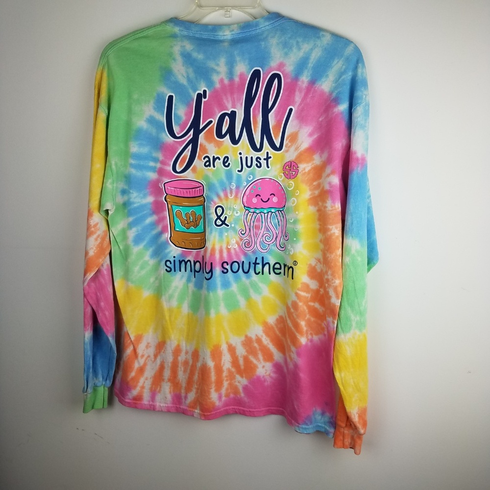NWT Simply Southern Preppy PBJ-Tie Dye XL LS Shirt - Picture 4 of 5